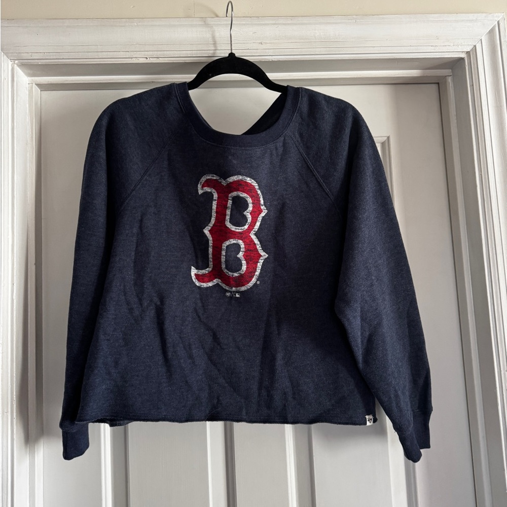 '47 Brand Navy Crewneck Sweatshirt with Logo Tag